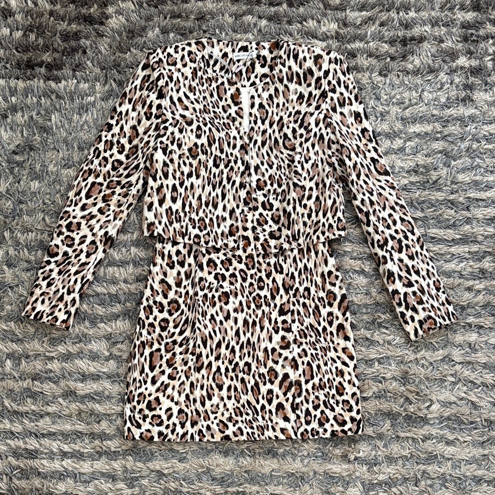New! ALF Leopard Print Spaghetti Strap Dress with Jacket 2-Piece Set, Size 2